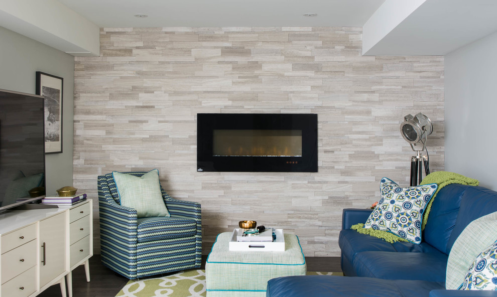 Transitional basement photo in Toronto