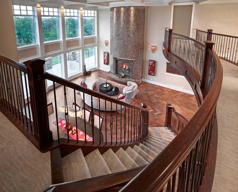 This is an example of a traditional staircase in Edmonton.