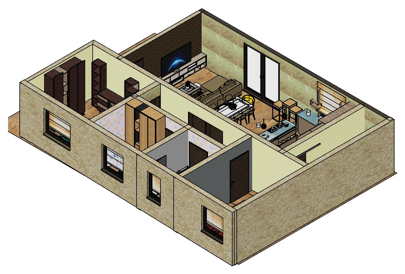 Diseño y Distribución de una vivienda partiendo de un plano en planta, realizado