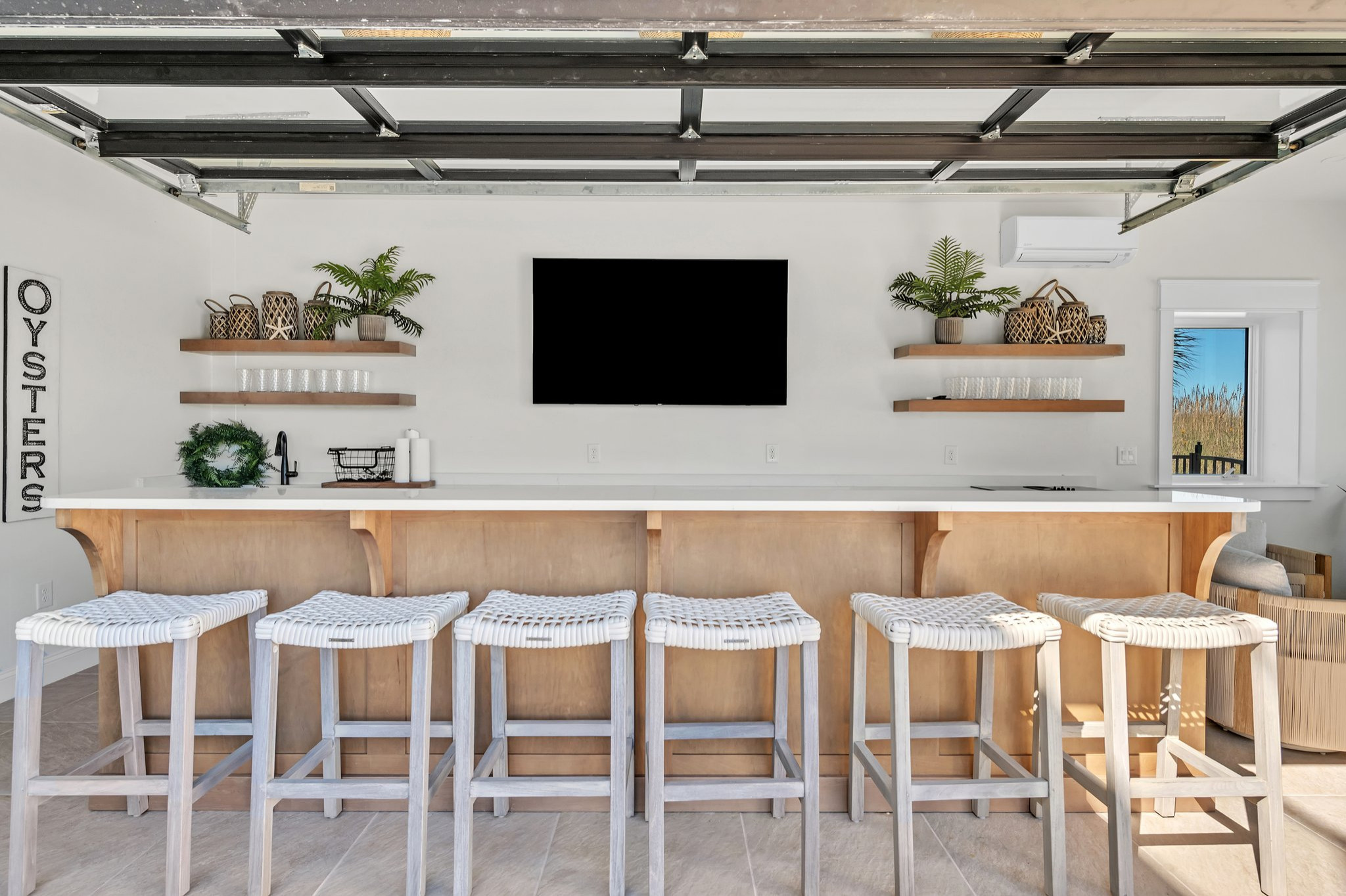 Beach style home bar photo in Other