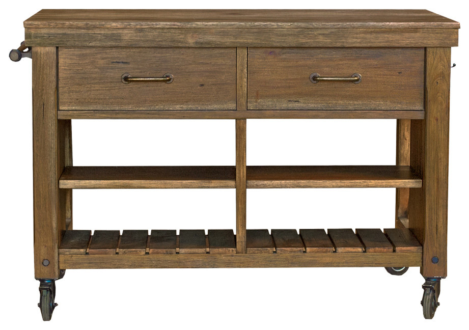 AAmerica Anacortes Kitchen Island With Locking Casters, Salvage