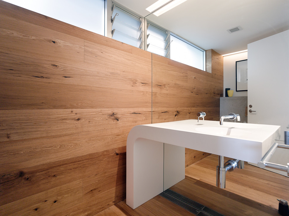 Photo of a contemporary powder room in Sydney.