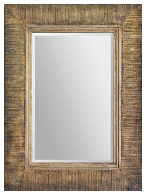 Gotland 34 Medium Rectangular Framed Mirror Hand Painted Brown