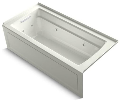 Kohler Archer 66"x32" Whirlpool With Left-Hand Drain and Heater, Dune