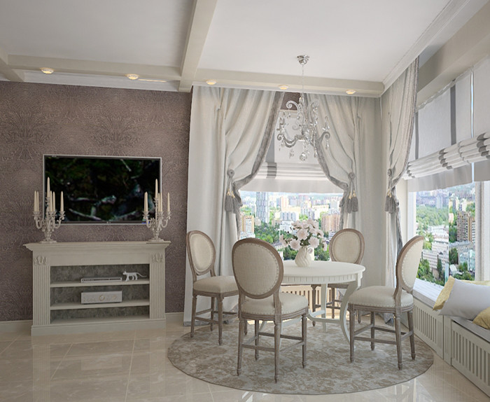 Квартира ЖК Аэробус, гостиная - столовая матери