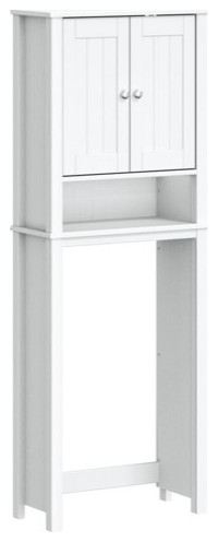 vidaXL Over-the-Toilet Storage Bathroom Space Saver BERG White Solid Wood