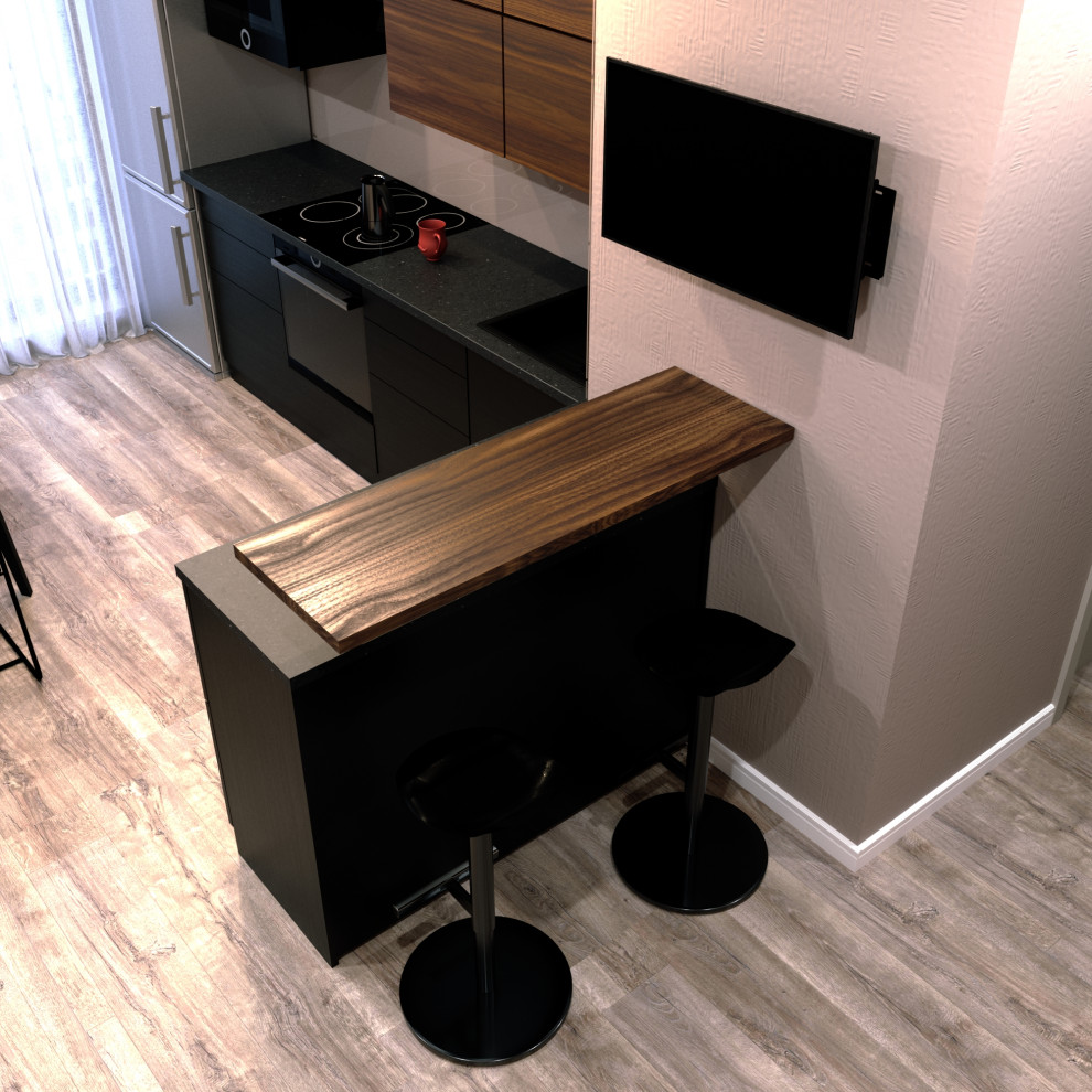 Кухня для молодого мужчины  9.6 кв м