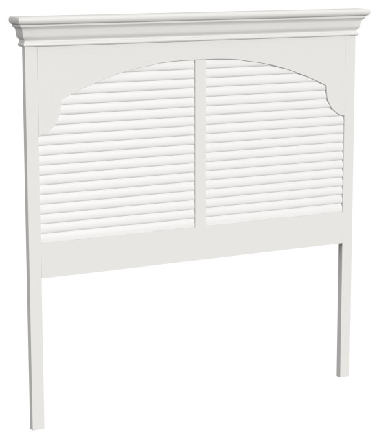 Neopolitan White 4/6 Full Shutter Panel Headboard Beach Style