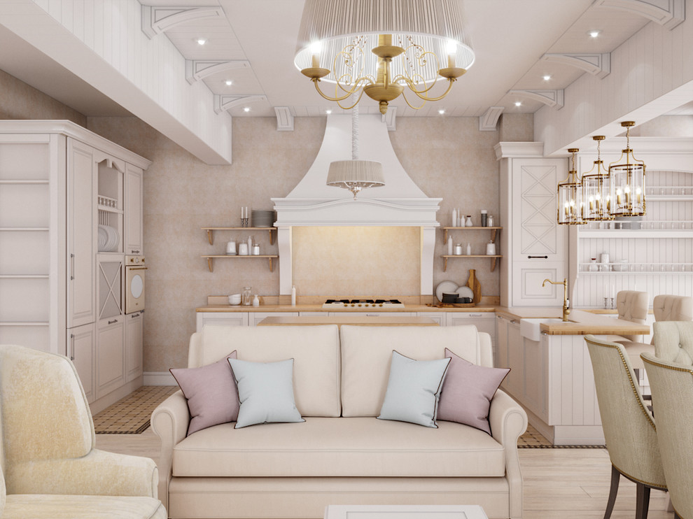 Кухня-гостиная в проекте таунхауса