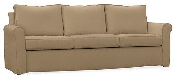 Cameron Roll Arm Slipcovered Grand Sofa, Polyester Wrap Cushions, everydaysuede(