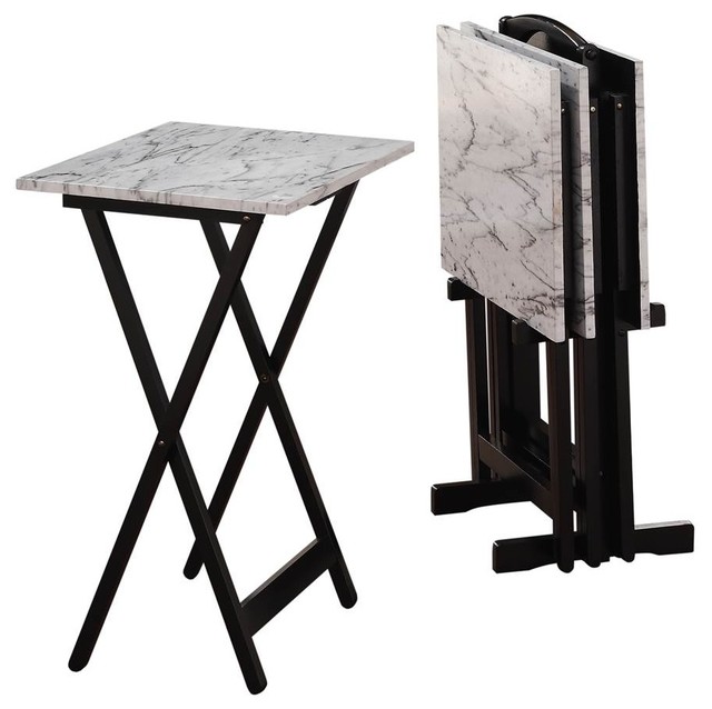Contemporary Tray Tables Set 5 Piece Transitional Folding Contemporary Tray Tables Set 5 Piece