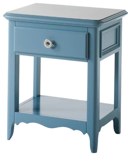 Light Blue Bedside Table With 1 Drawer