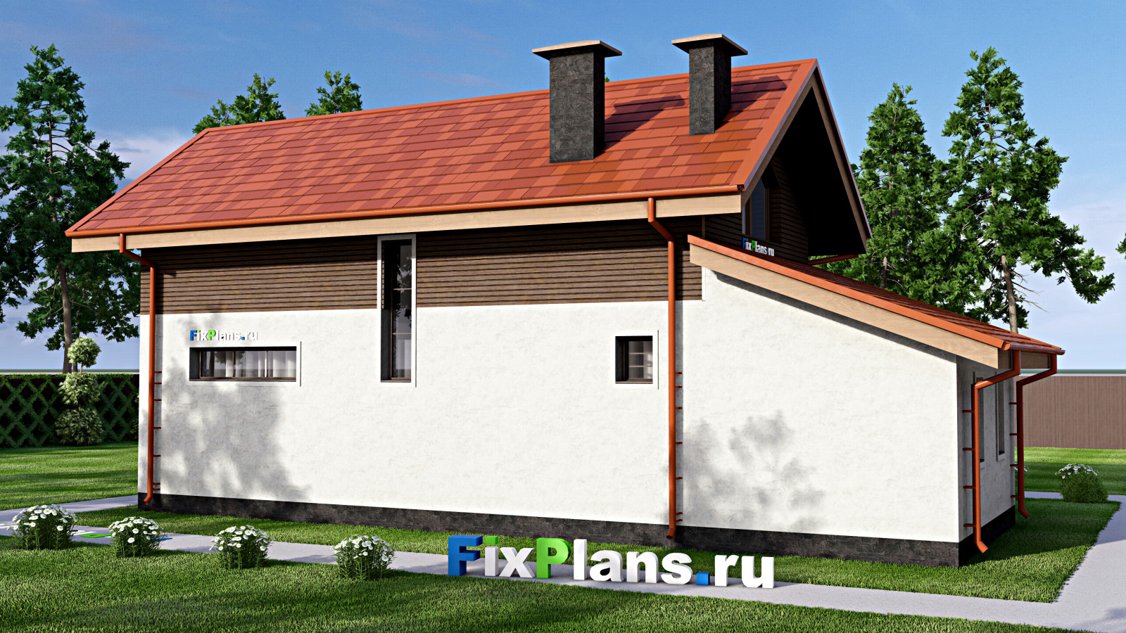 Проект дома с мансардой 10х14 м S109м2 F-15443