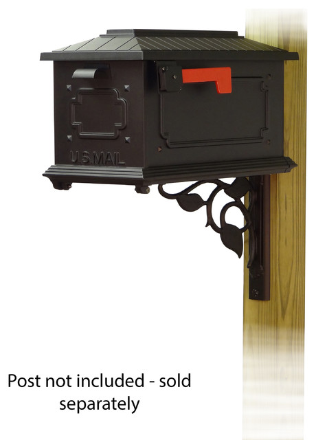 Special Lite Standard Steel Curbside Mailbox With Sorrento Front - Black Powder Coated Mailbox With Mounting Bracket