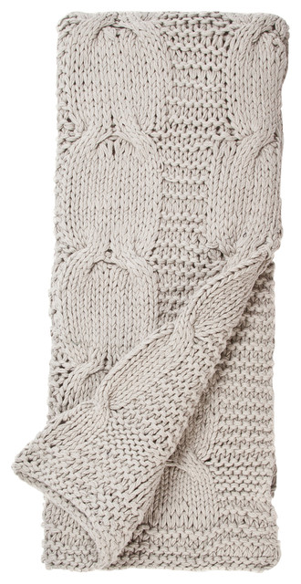 Micah Cable Knit Throw Gray