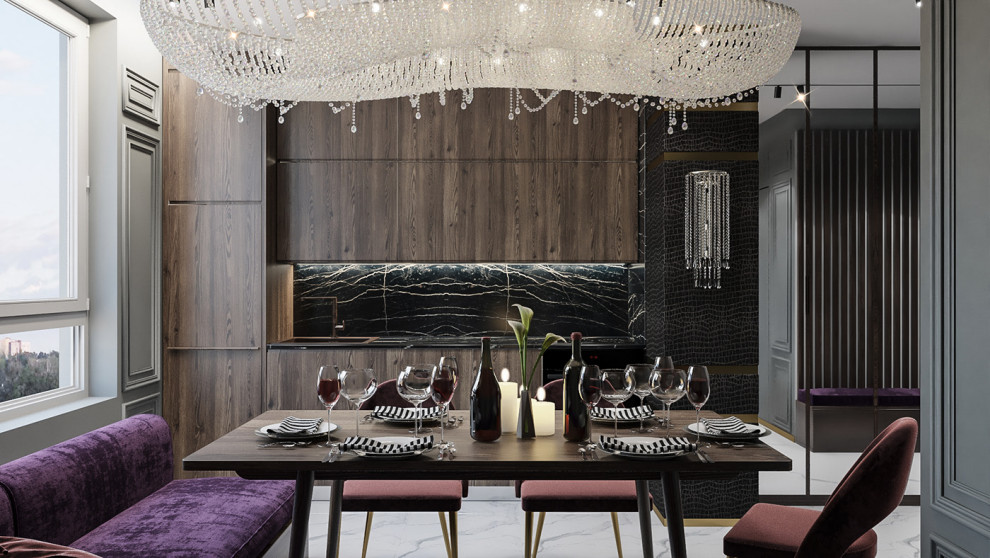 Гостиная - студия ЖК Испанские кварталы Москва