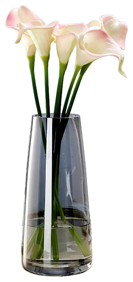 Modern Glass Vase Crystal Clear Glass Vase for Home Office Decor