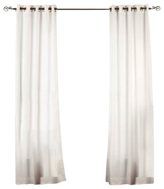 Lined-White Ring / Grommet Top  Velvet Curtain / Drape  - 60W x 84L - Piece