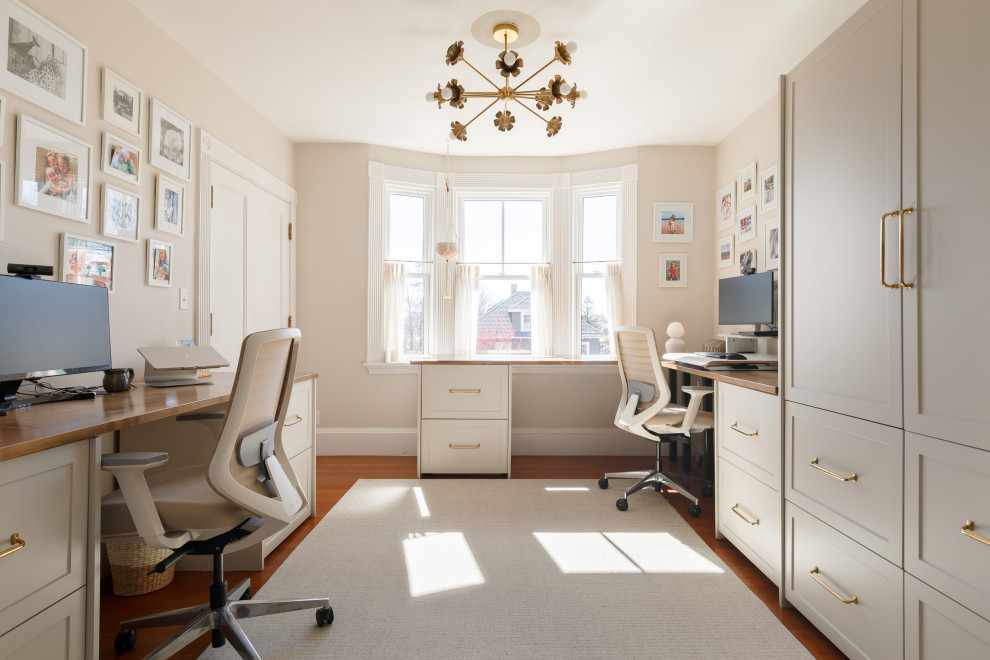 Inspiration for a victorian home office remodel in Boston