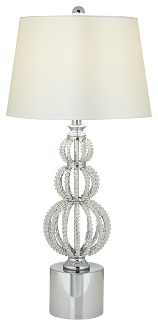 Contemporary Beaded Stacked Spheres Crystal Table Lamp