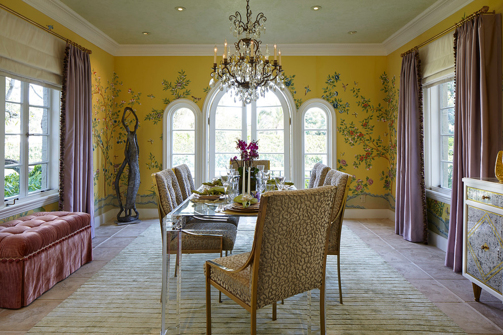 Transitional dining room photo in Miami