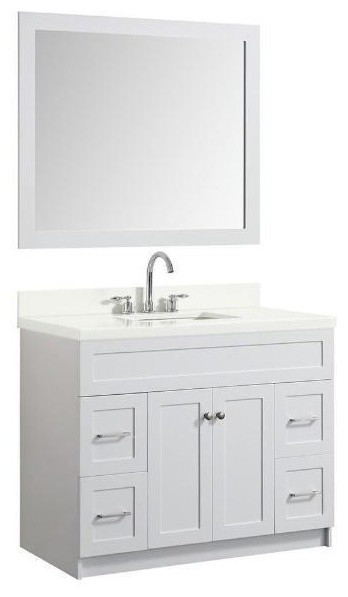 Ariel Hamlet 43 White Modern Single Sink Vanity Set Transitional Bathroom Vanities And Sink Consoles By Dream Bathroom Vanities