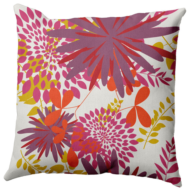 Jumble Floral Decorative Throw Pillow, Muted Purple, 20"x20"
