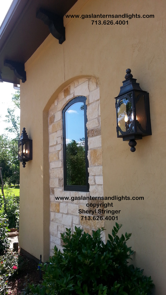 Sheryl's Electric Santa Barbara  Lanterns with Dark Patina Finish