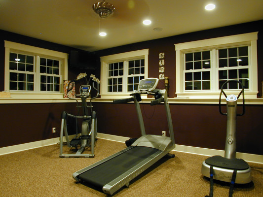 Example of a transitional basement design in Milwaukee