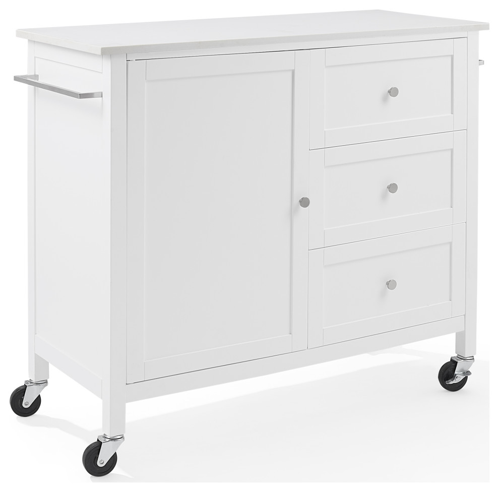 Soren Stone Top Kitchen Island/Cart Transitional Kitchen Islands