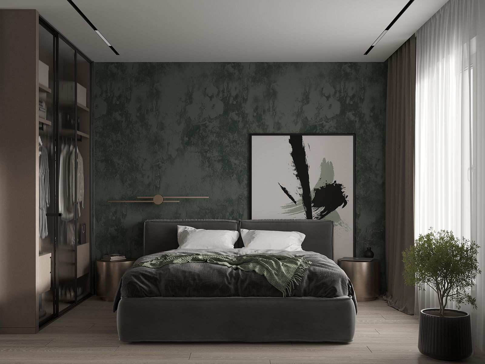 Проект спальни и ванной комнаты в ЖК "MYPRIORITY Basmanny"