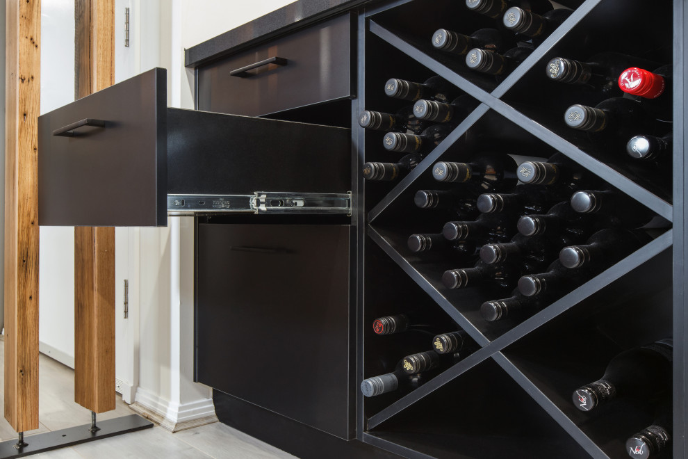 Design ideas for a modern wine cellar in Melbourne.