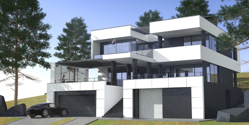 Home Crimea black and white 415 m2