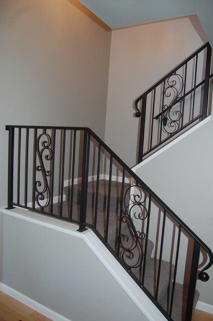Wrought Iron Stair Rails American Traditional Staircase