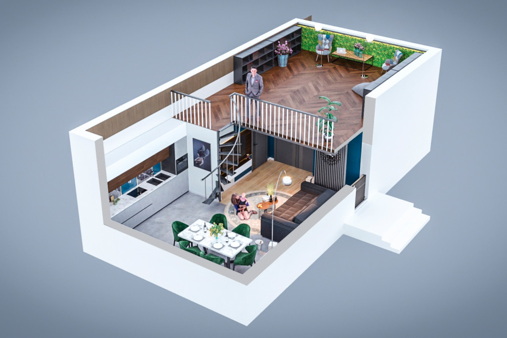 Разработка визуальной концепции шоурума (97 м2) для застройщика в г. Уфа