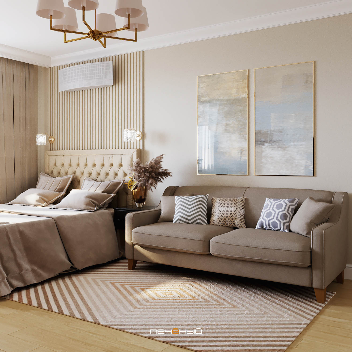 Двухкомнатная современная, уютная квартира