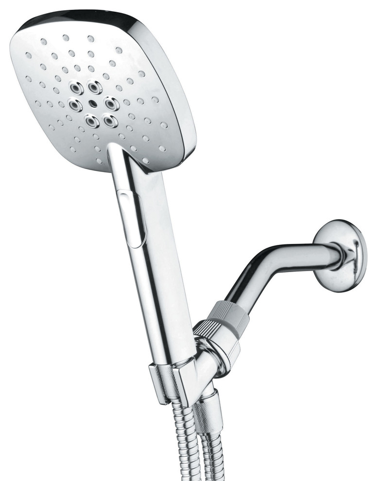 AirJet400 5" Hand Shower with Pushbutton Flow Control, Multifunction