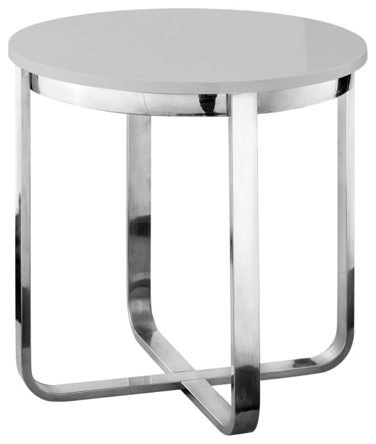 grey gloss end table