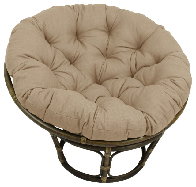 52" Solid Outdoor Polyester Papasan Cushion, Fits 50" Papasan Frame, Sandstone