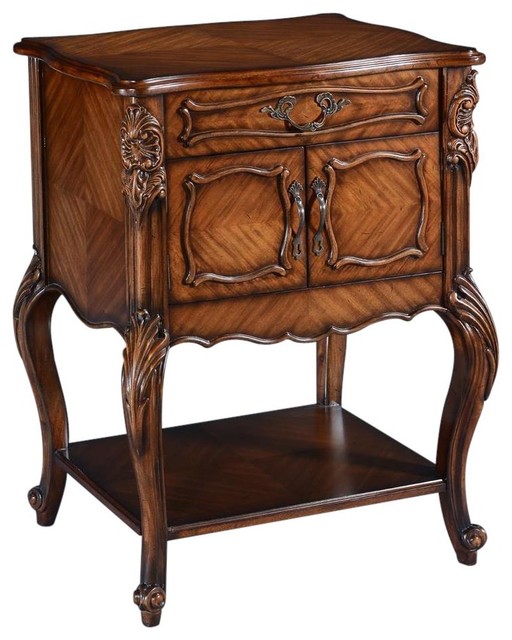 Side Table Louis XV Rococo Hand Carved Mahogany Naturally Bookmatched