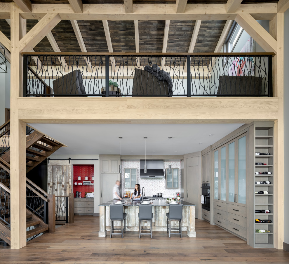 Inspiration for a rustic kitchen remodel in Calgary