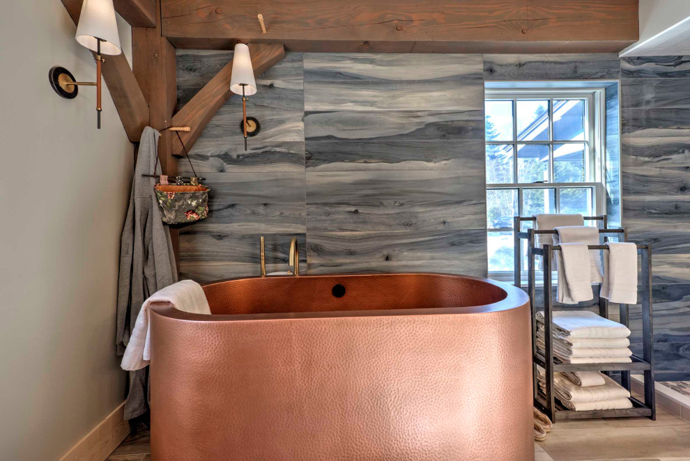 Primary Bath with Copper Tub - West Dover, VT