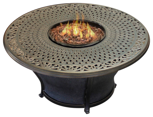 Agio Charleston 48 Round Cast Top Fire Pit Transitional Agio Charleston 48 Round Cast Top Fire Pit