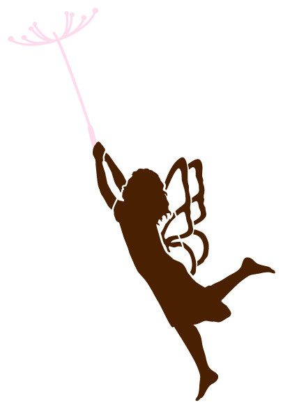 Fairy With Dandelion Seed Stencil For Painting Contemporary Wall Fairy With Dandelion Seed Stencil For Painting