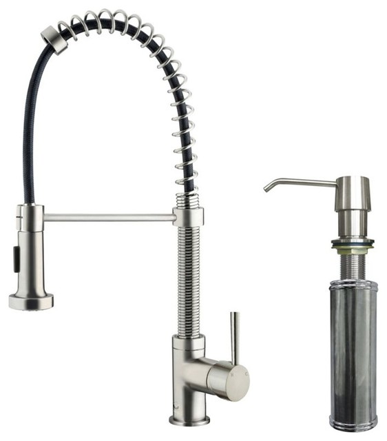 Vigo Vg02001k2 Edison Pre Rinse Pull Out Spray Kitchen Faucet Stainless Steel