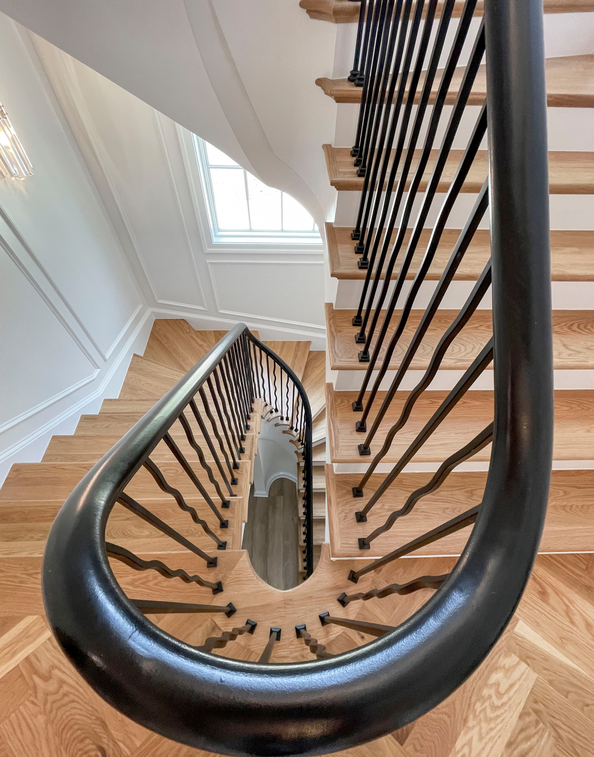 106_Modern Balustrade System Meets Traditional Winding Stairs, Aldie VA  20105