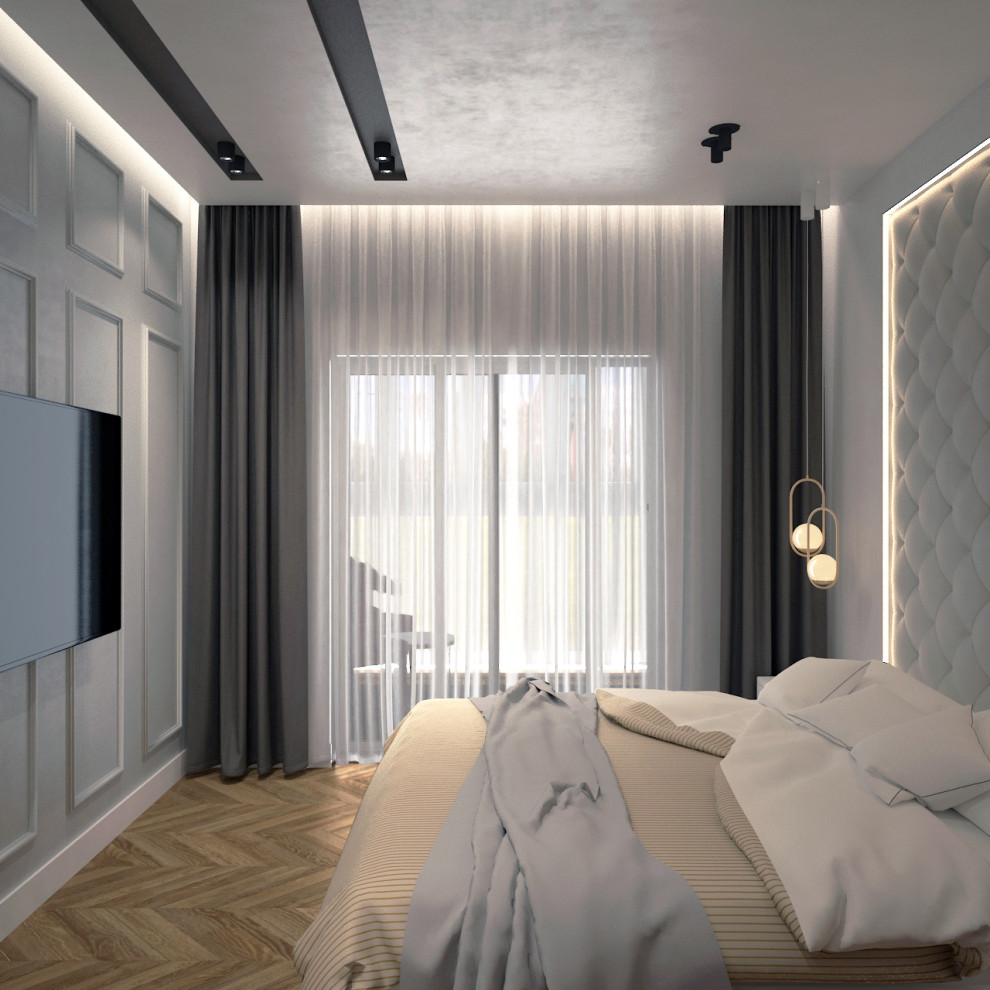 Спальная комната с уютным балконом