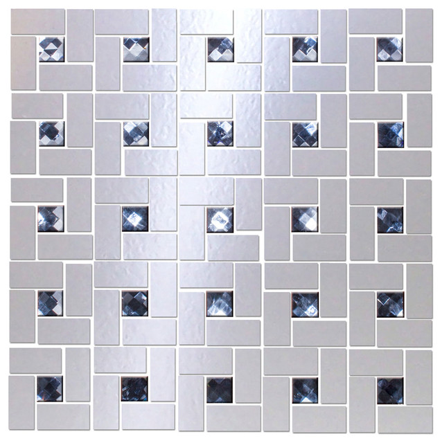 Susan Jablon Mosaics Looking Gl Mirror And Grey Diamond Bling Looking Gl Mirror And Grey Diamond Bling Blend Full Sheet Contemporary Mosaic Tile