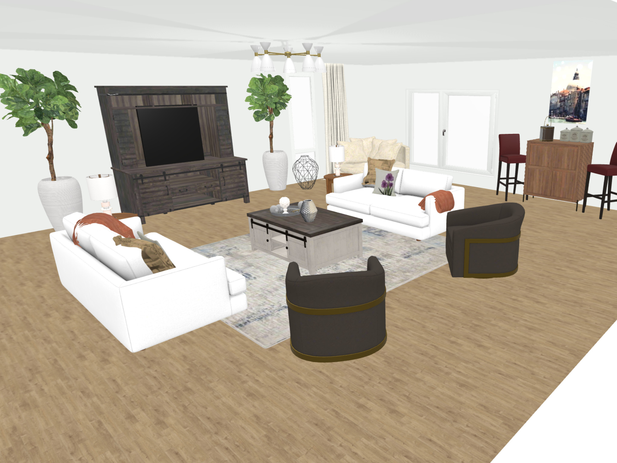 3D renderings for full space visualization