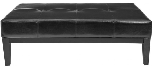 Footstools And Ottomans, Small Black Leather Ottoman
